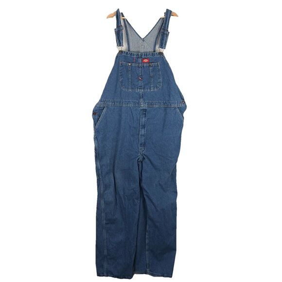 Dickies Men's 8396 Stonewashed Denim Bib Overalls 8396SNB Size 46x32 - Picture 1 of 7
